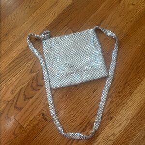 Silver Mesh Crossbody Bag